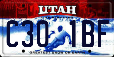 UT license plate C301BF