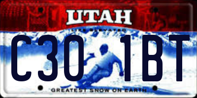 UT license plate C301BT