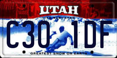 UT license plate C301DF