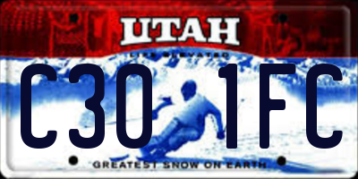 UT license plate C301FC