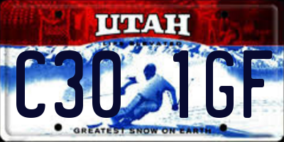 UT license plate C301GF