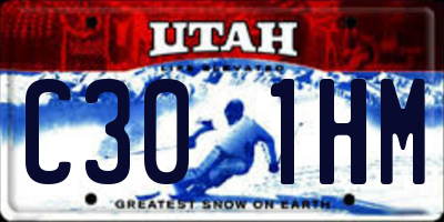 UT license plate C301HM