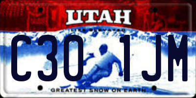 UT license plate C301JM
