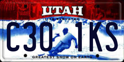 UT license plate C301KS