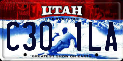 UT license plate C301LA