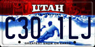 UT license plate C301LJ
