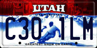 UT license plate C301LM