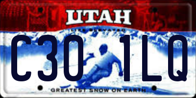 UT license plate C301LQ