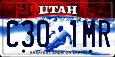 UT license plate C301MR