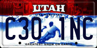 UT license plate C301NC