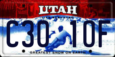 UT license plate C301OF