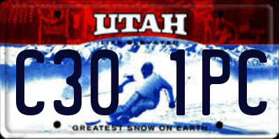 UT license plate C301PC