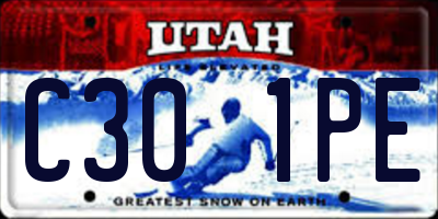 UT license plate C301PE
