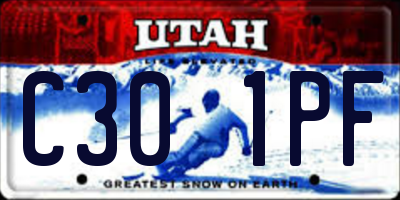 UT license plate C301PF