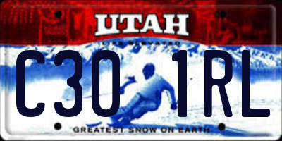 UT license plate C301RL