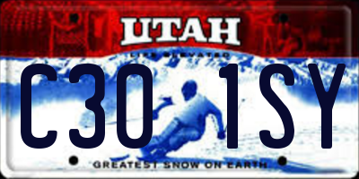 UT license plate C301SY