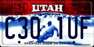 UT license plate C301UF