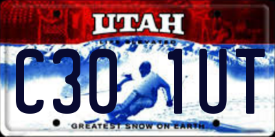 UT license plate C301UT
