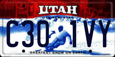 UT license plate C301VY
