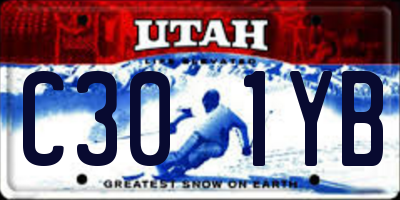 UT license plate C301YB