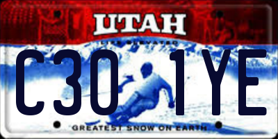 UT license plate C301YE