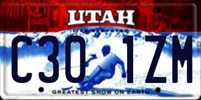 UT license plate C301ZM
