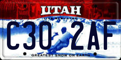 UT license plate C302AF
