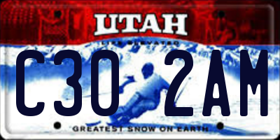 UT license plate C302AM