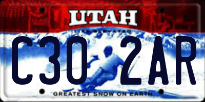 UT license plate C302AR
