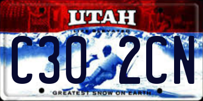 UT license plate C302CN