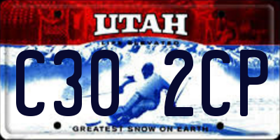 UT license plate C302CP