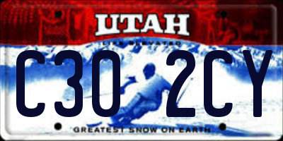 UT license plate C302CY