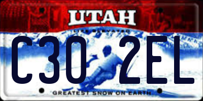 UT license plate C302EL