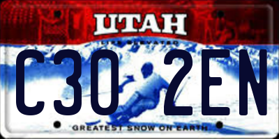UT license plate C302EN