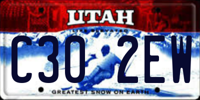 UT license plate C302EW