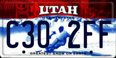 UT license plate C302FF