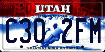 UT license plate C302FM