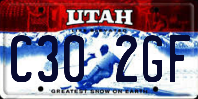 UT license plate C302GF