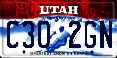 UT license plate C302GN