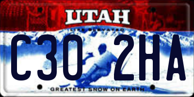 UT license plate C302HA