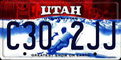 UT license plate C302JJ
