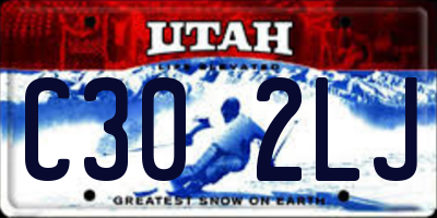 UT license plate C302LJ
