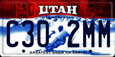 UT license plate C302MM