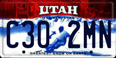 UT license plate C302MN