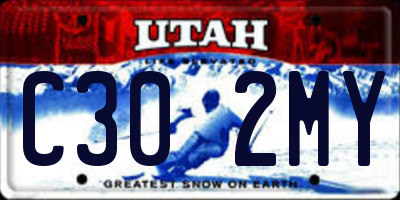 UT license plate C302MY