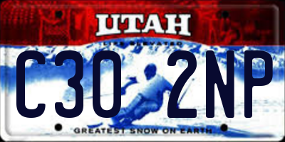 UT license plate C302NP