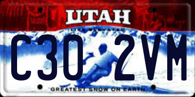 UT license plate C302VM