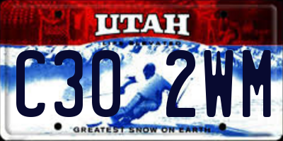 UT license plate C302WM