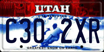UT license plate C302XR