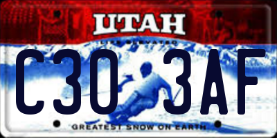 UT license plate C303AF